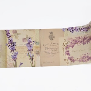 Extra brede washi-stickertape Summer Lavender-thema voor tijdschriften, plakboeken, planners, decoupage, wanddecoratie en knutselen