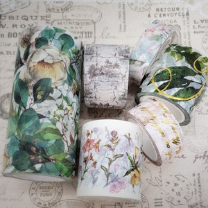 Rubans adhésifs washi de style country vintage (début des années 1900), papiers de scrapbooking. pour les albums de coupures, les journaux indésirables, les cartes de bricolage et les travaux manuels.