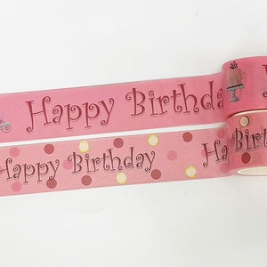 Happy Birthday Washi Sticker Tapes Set. für Scrapbooking, Basteln, Geschenkverpackungen, DIY-Karten und Dekorieren. EXTRA LANGE Bänder von 10 Metern