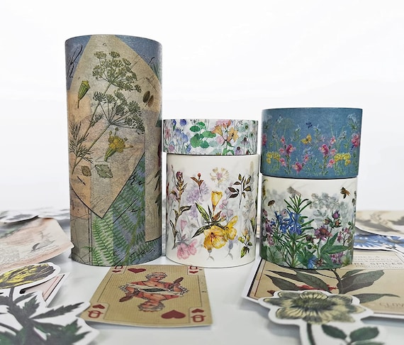 Vintage JP Four Season Washi PET Tape for Card Making DIY Decorative Sticker