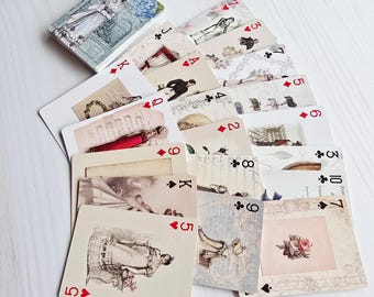 Jane Austen Romantic Historical Playing Cards Deck for Games, Tea Party Decorations, and Crafts