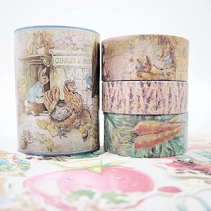 Peter Rabbit Deluxe washi Tapes, adesivi fustellati, album per album, biglietti fai da te, artigianato, decoupage e decorazioni