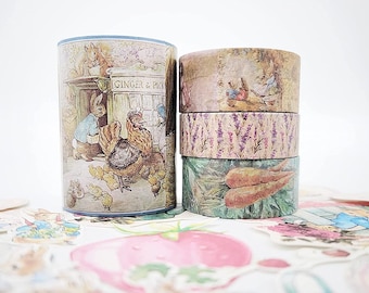 Peter Rabbit Deluxe washi Tapes, die Cut Stickers, Scrapbook s for scrapbooks, DIY Cards, Crafts, decoupage and Decor