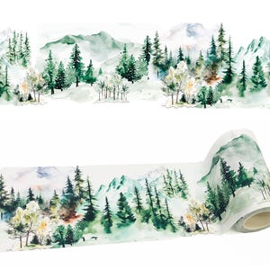 Mountain Forests extra wide washi tape for crafts, scrapbooks, journals. decorating and wallpaper borders