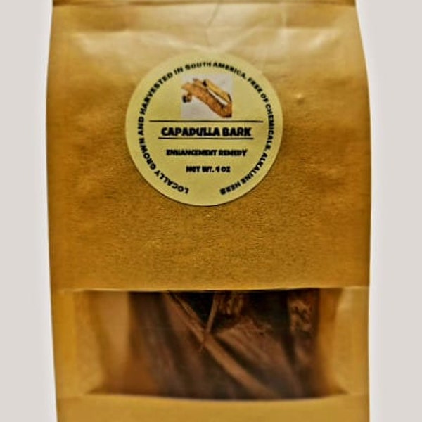 CAPADULLA BARK, Locally Grown and Harvested in South America. 100% Natural Capadulla. Net Wt. 4 oz