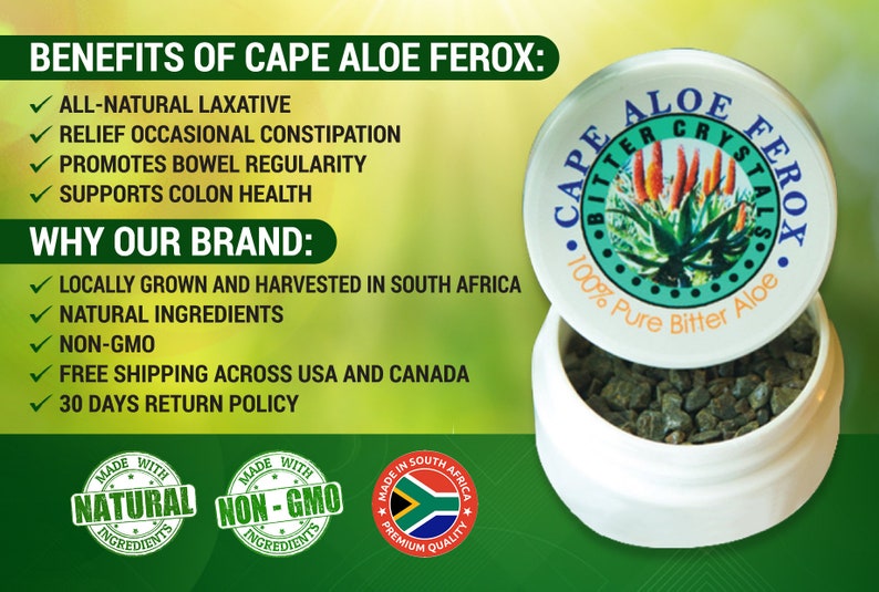 ALOE FEROX BITTER Crystals Constipation Relief Colon Etsy