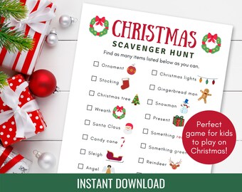 pix Virtual Christmas Scavenger Hunt holiday scavenger etsy
