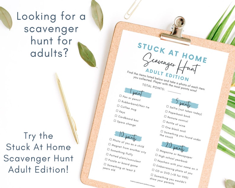 Virtual Scavenger Hunt Adult Scavenger Hunt Quarantine Game Etsy