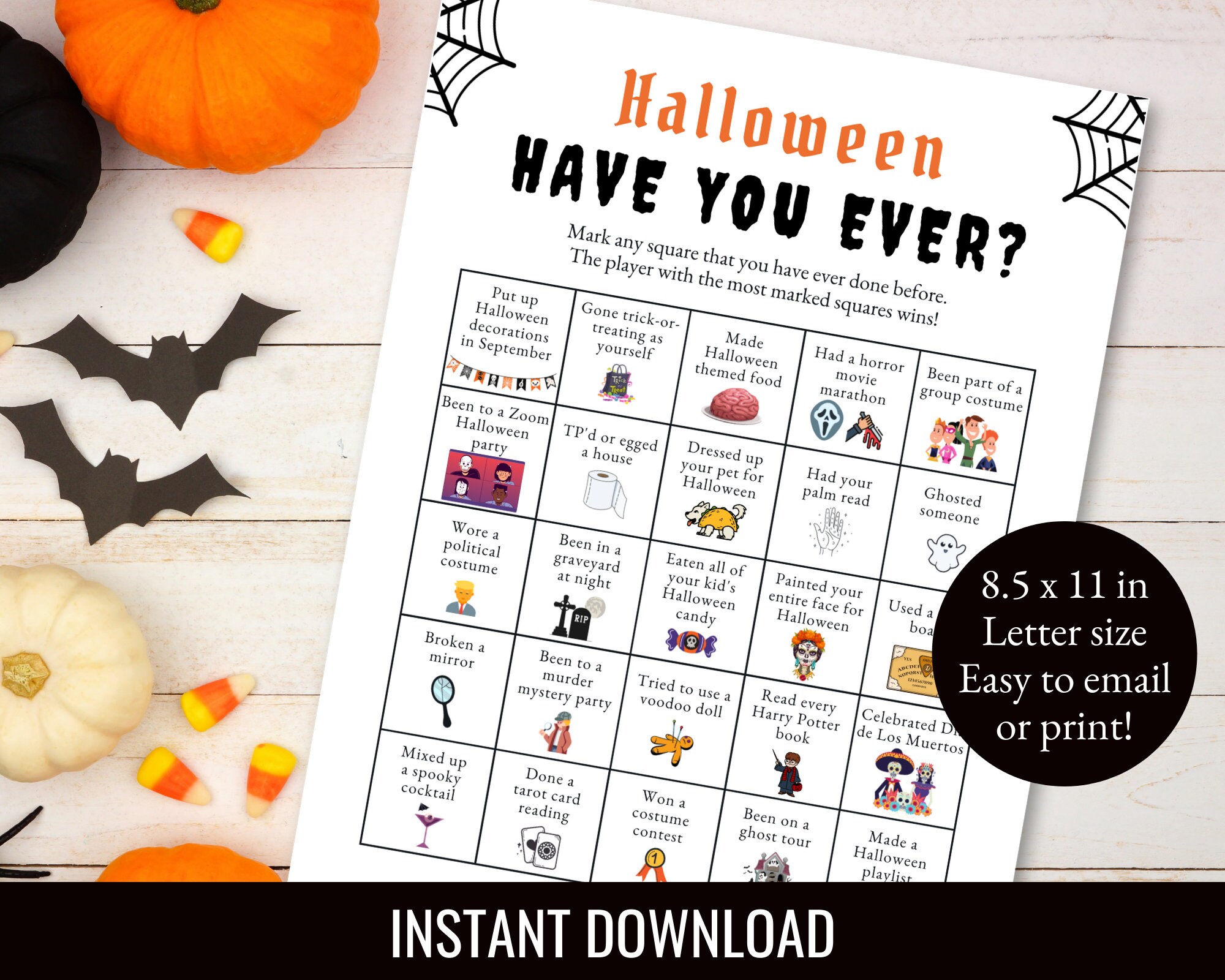 Halloween Have You Ever Game, Halloween Party Game for Adults