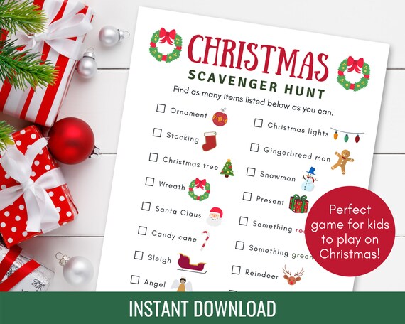 Christmas Scavenger Hunt Christmas Kids Game Christmas Game | Etsy