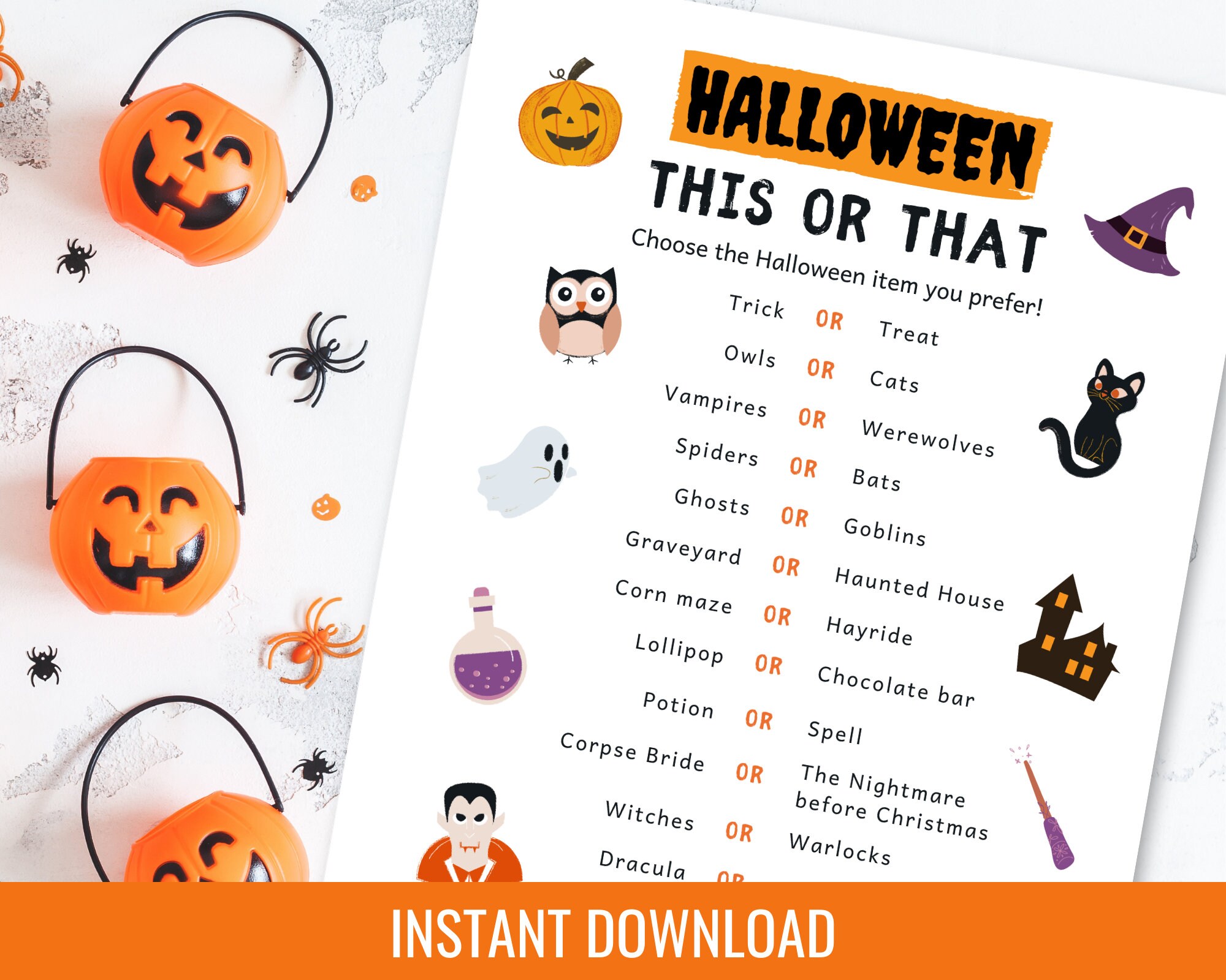 Halloween This Or That Game Halloween Kids Game Halloween Printable