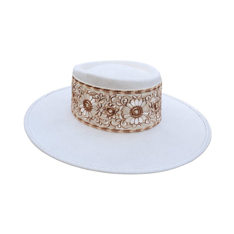 Bolero Hat Women's Boater Hat Off White Bolero Hat Etsy