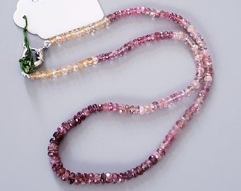 Tourmaline necklace, October birthstone Tourmaline beads necklace for women Multicolor tourmaline necklace Tourmaline jewelry