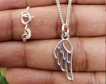 Angel Wing silver necklace, 92.5 Purest Silver Angel Wing Necklace, Sympathy Gift Necklace, Infant Loss Jewelry, Miscarriage Necklace,