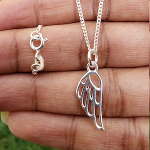 Angel Wing silver necklace, 92.5 Purest Silver Angel Wing Necklace, Sympathy Gift Necklace, Infant Loss Jewelry, Miscarriage Necklace,