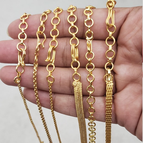 24k Gold color covering extensions Or Matt finish gold Bracelet Extender, Adjustable Extension Chain, Chain/ Necklace extensions