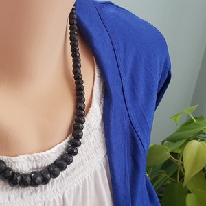 10mm Blue Sapphire necklace unique gift for her, natural precious faceted gemstone,September birthstone,  Anniversary Gift