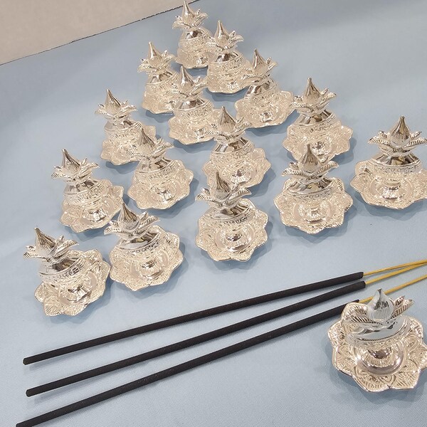 Pure Silver Agarbatti stand, Kalasham pattern stand, Return gifts, housewarming gifts, Pooja items, pure silver incense sticks holder