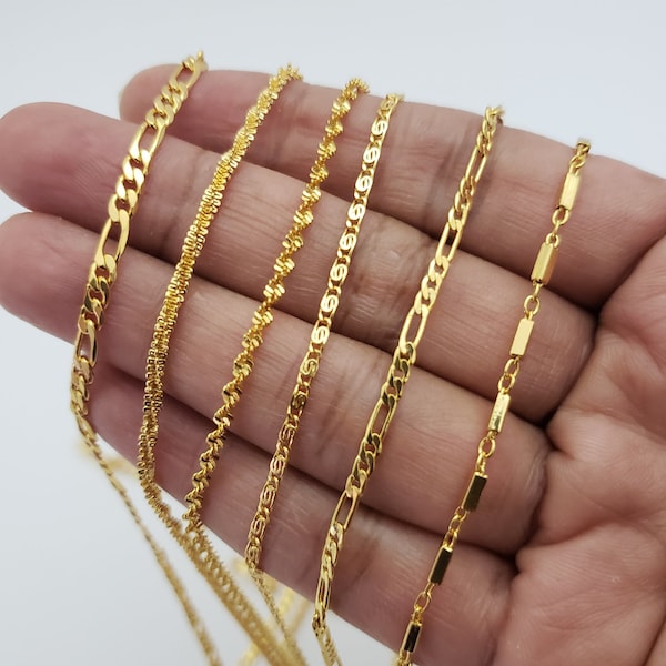 Gold covering chains, 6 Month Warranty on Plating, High quality 24k covering chains, Daily use chains, Beautiful pattern for all purposes