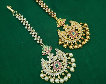 Maang Tikka, Paapati bill, Bijoux indiens, Bijoux de mariage, Ethnique, Bijoux pour cheveux, Tikka, Matha Patti