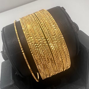 Indian Bangles, 22k Gold Plated 24 Bangles Set, Traditional Indian ...