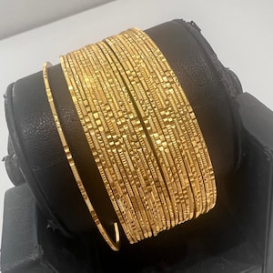 Indian Bangles, 22k Gold Plated 24 Bangles Set, Traditional Indian ...