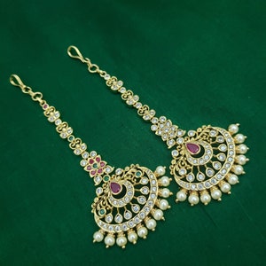 Maang Tikka, Paapati bill, Indian Jewelry, Wedding Jewelry, Ethnic, Hair Jewelry, Tikka, Matha Patti