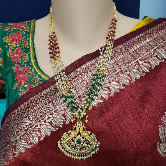 Lakshmi Devi Pendant Set Matte Finish 