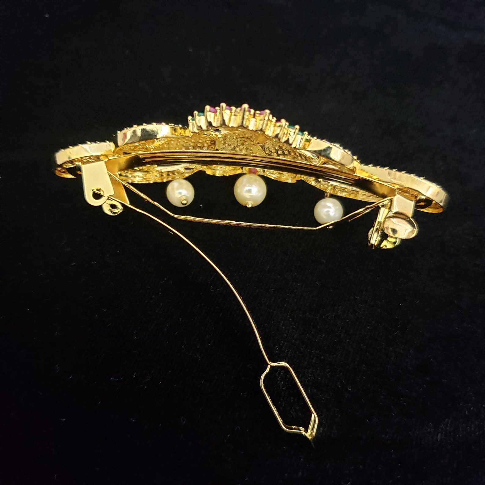 Indian hair clips flower design clip Hair clip GoldPlated Etsy