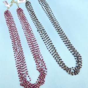 92.5 Pure Silver Simple Ketten, Silber Saphir 5L und Rubin 8L Kette 92,5 Hallmark
