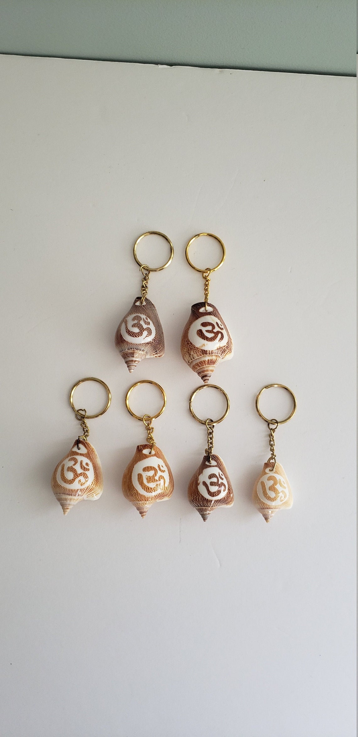Shell Key Chains OM Shell Key Chains From India Beach Etsy