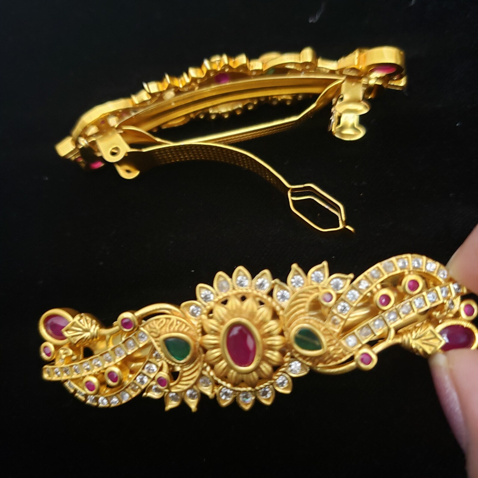 Indian hair clips flower design clip Hair clip GoldPlated Etsy