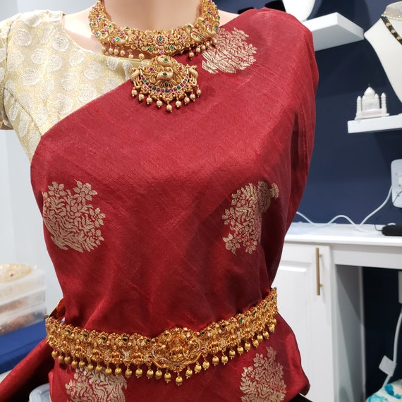 Light Weight Hip chain for Wedding Latest Gold Polished Vaddanam