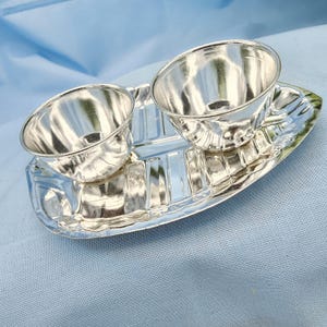 Pure Silver Banana plant with attached 2 bowls, Pasupu Kumkum bowls, Gift item , pooja decor, Silver return gifts