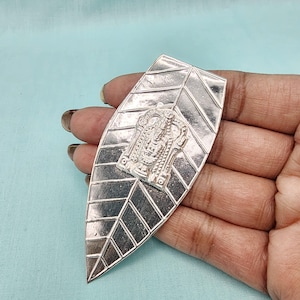 Pure Silver mango thoranam leaf, Venkateshwar swami pooja mandiram decor, real silver return gifts, Pooja room decor items.