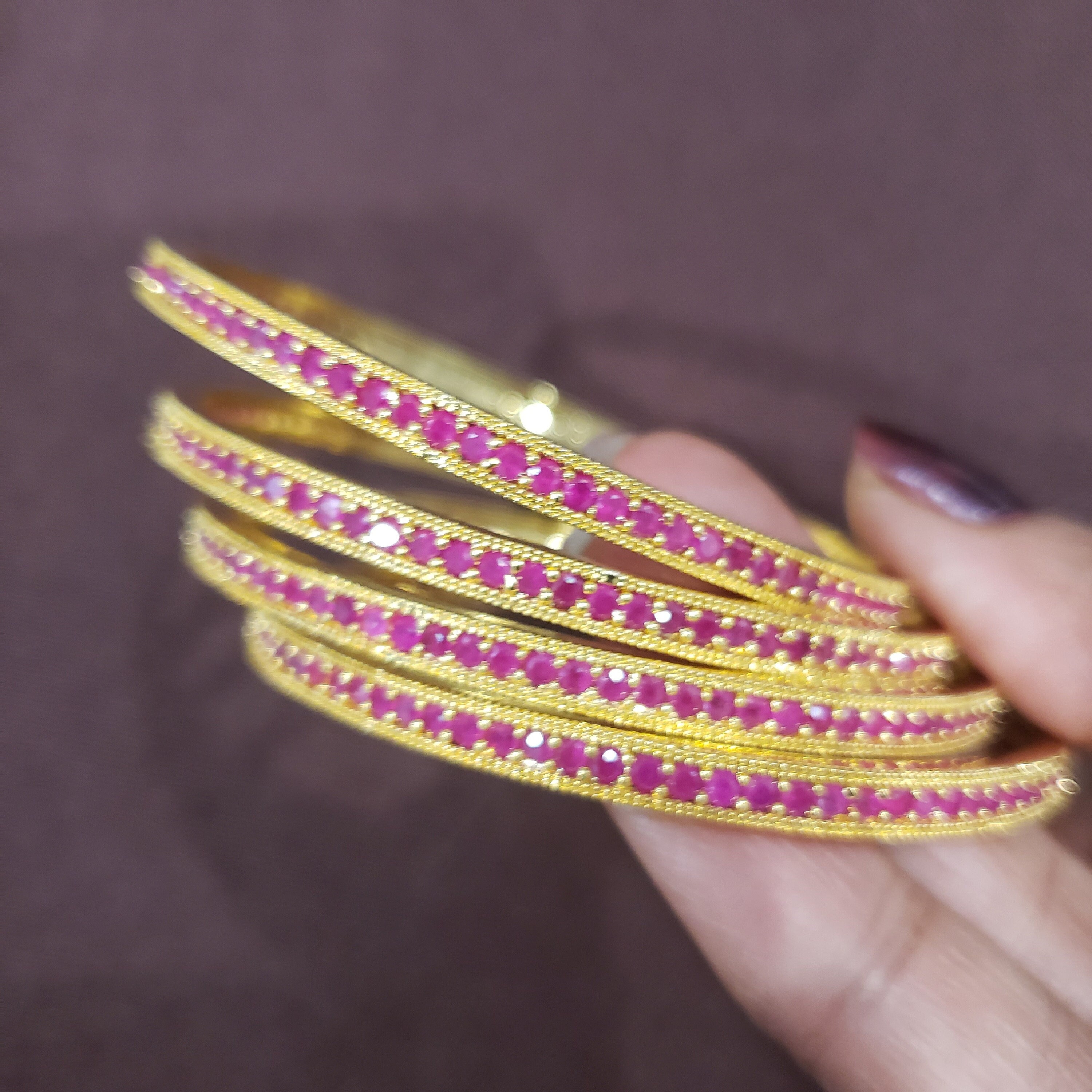 Pink Stone Bangles. 4 Bangle Set , Mix and Match Bangles. - Etsy