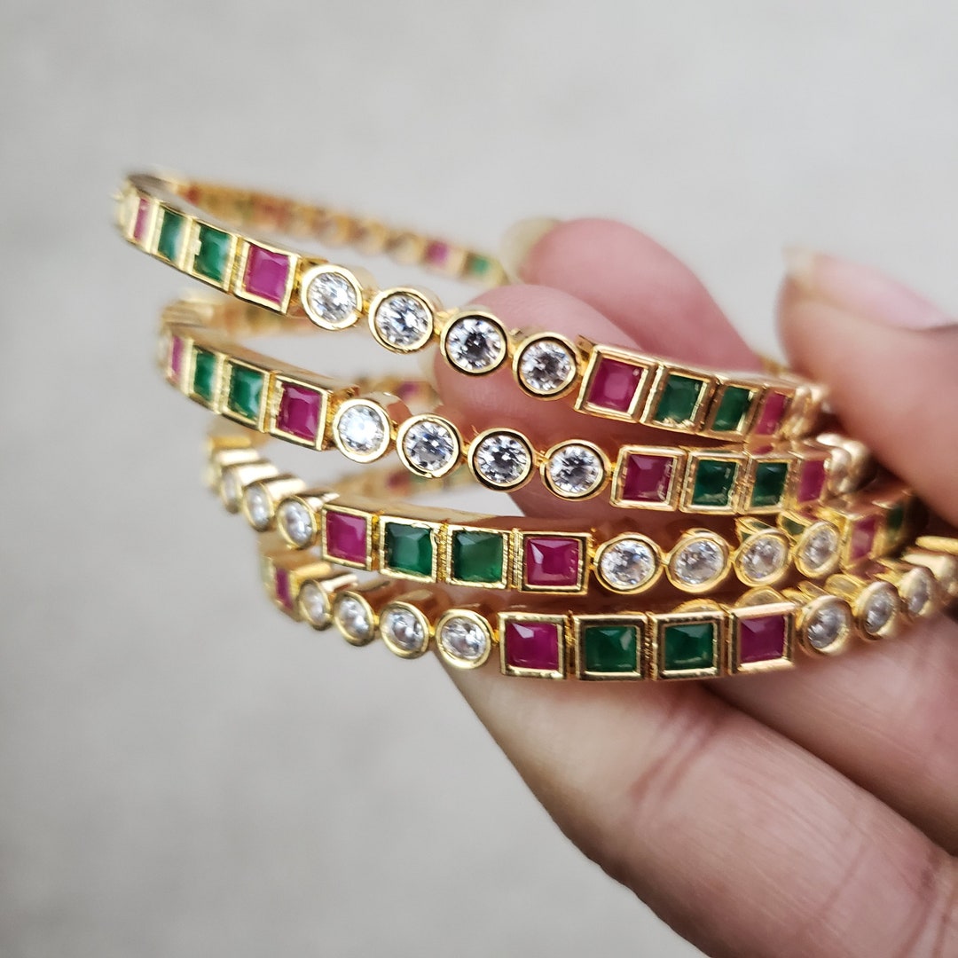 Little ruby silver bangles prices Clearance