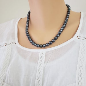 Dark Gray Freshwater Pearl Necklace, Genuine Freshwater Pearl Necklace, AA Quality, Natural Pearl Necklace,Gift For Her.