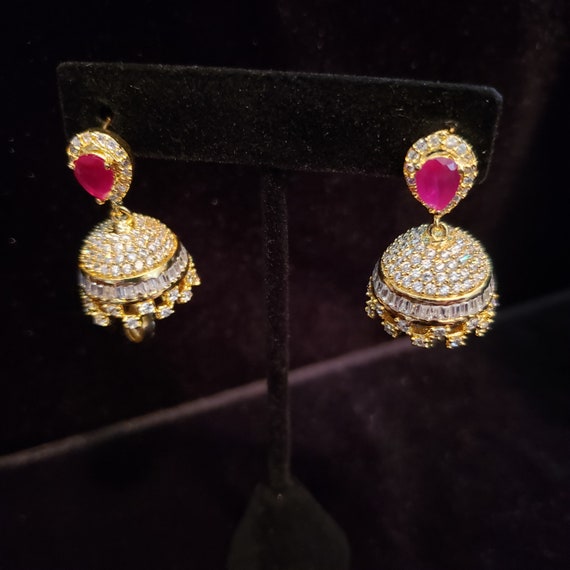 Jumka Indian Jewelry Ethnic Jewelry Buttalu Cubic Zircon