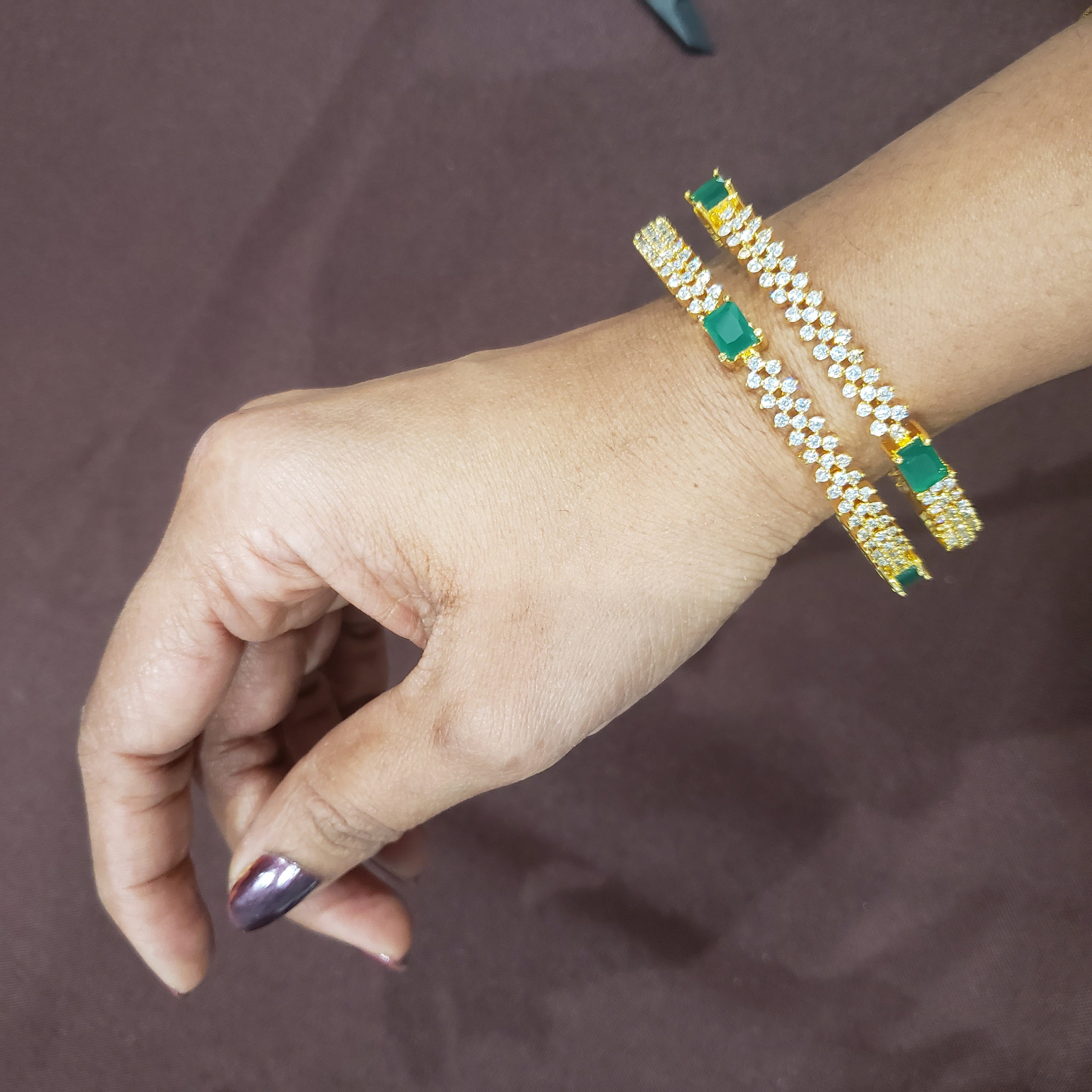 Green and hotsell white bangles