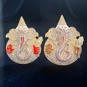Vinayaka Car Accessory, Puja decoration, Pooja room accessory, Hindu Gods, God Ganesh Pooja item, Stone work , Enamel paint God item,