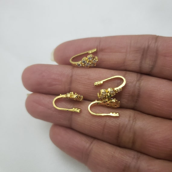 Buy VAMA Fashions Gold Nose ring without Piercing Stud Press Clip on Silver  Nose Pin Set For women & Girls (3Pcs Combo Nose ring Set) at Amazon.in