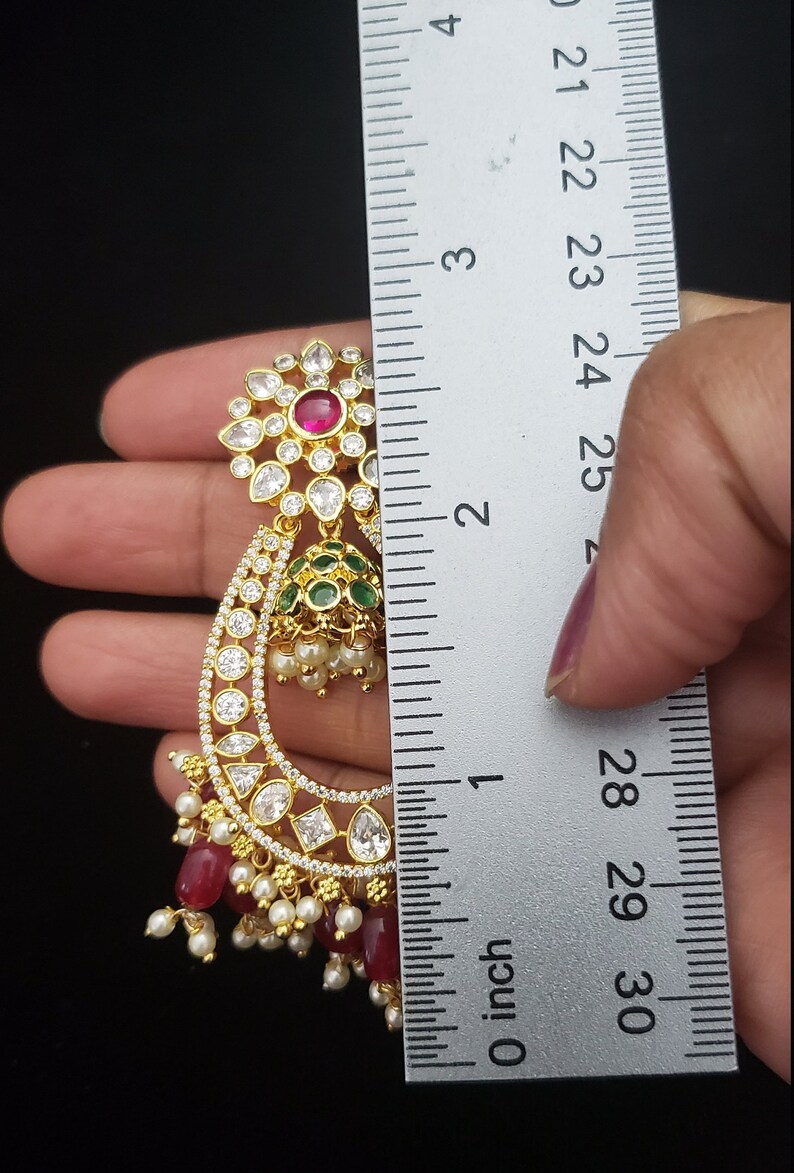 Changeable Boutique collection earrings Party collection. AD with semi precious ruby earrings Detachable Jumka High quality