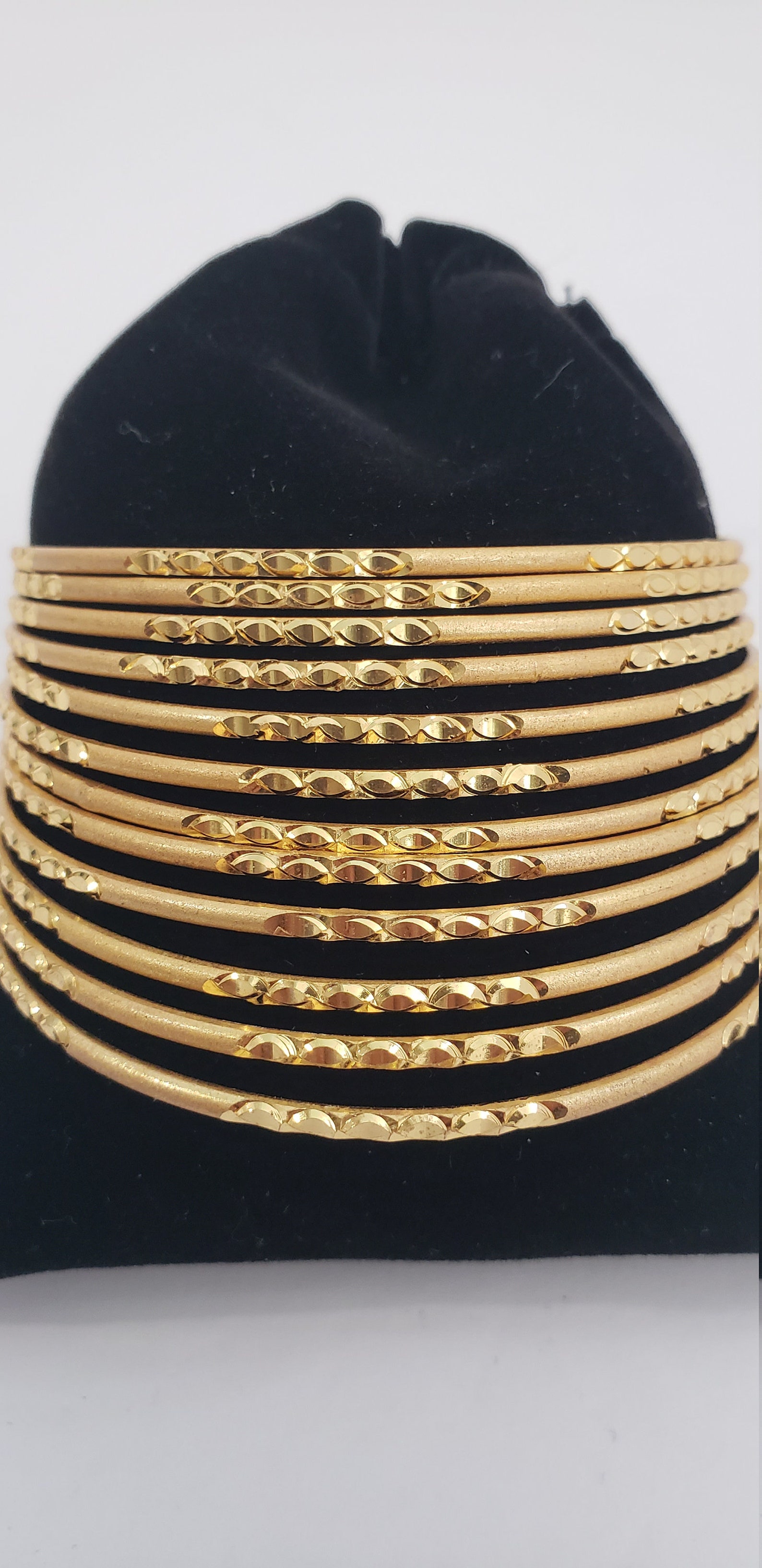 12 Indian Bangles Set, 22k Gold Plated, 12 Thin Bangles Set ...