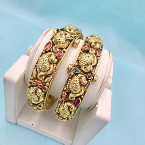 925 Silver gold plated bangles 2.6 Size/Silver Kada/Wedding Jewelry/Indian jewelry/Bangles/Kadas/Bracelets/Silver gifts/Gifts for her