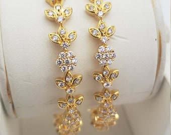 Bangles Set, Bangle set, 22k Gold Plated, White CZ Bangles Set, Wedding  Bangles, Mix n Match bangles