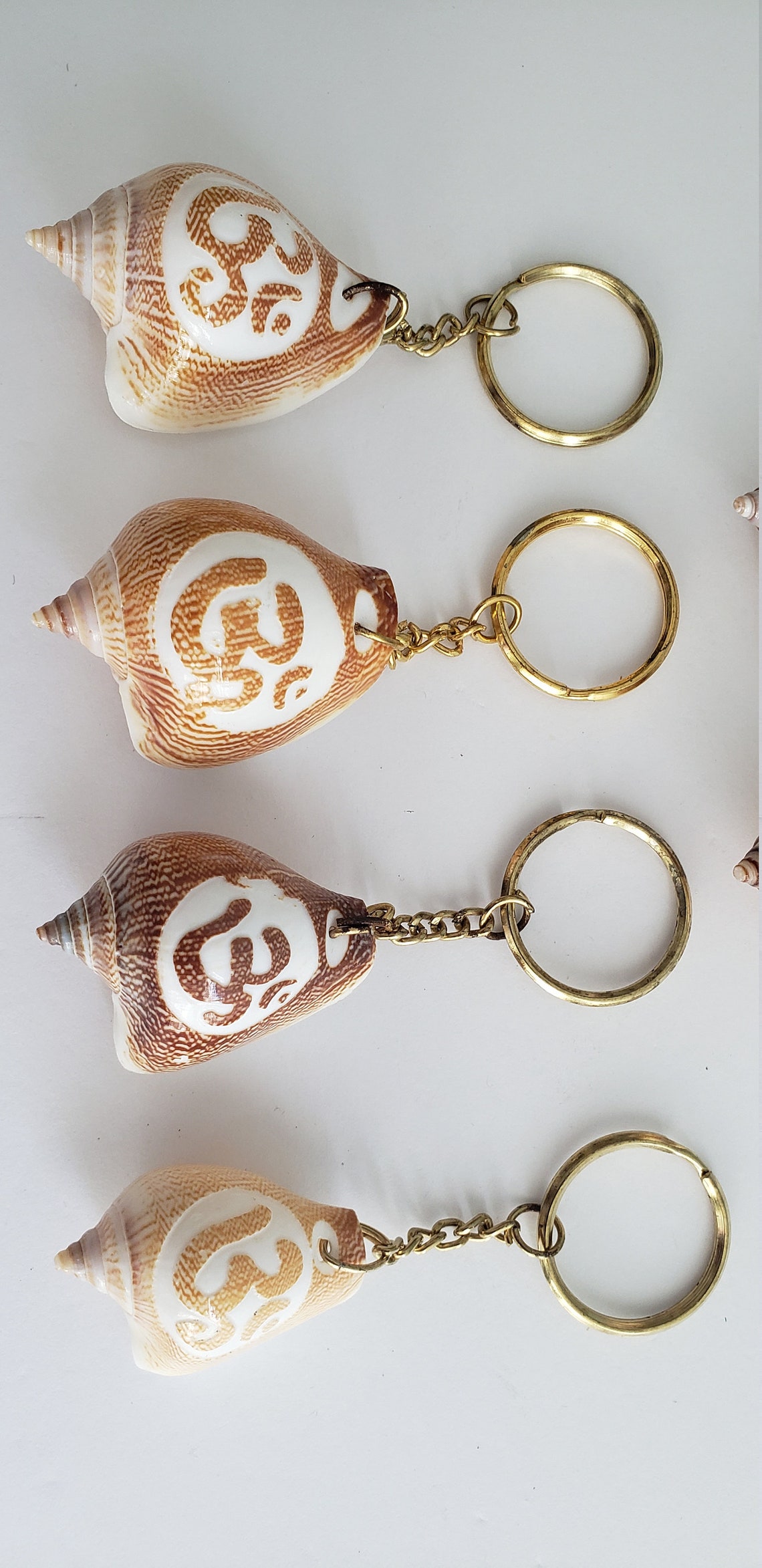 Shell Key Chains OM Shell Key Chains From India Beach Etsy