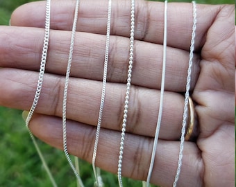 Cadenas de plata pura, collar de plata 92.5 para uso diario, joyería minimalista