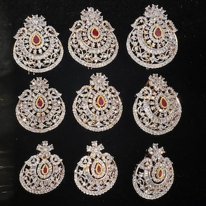 Hair decor with Gold covering, Traditional South Indian jada nagam semi-precious ruby stones, Indian hair jewelry