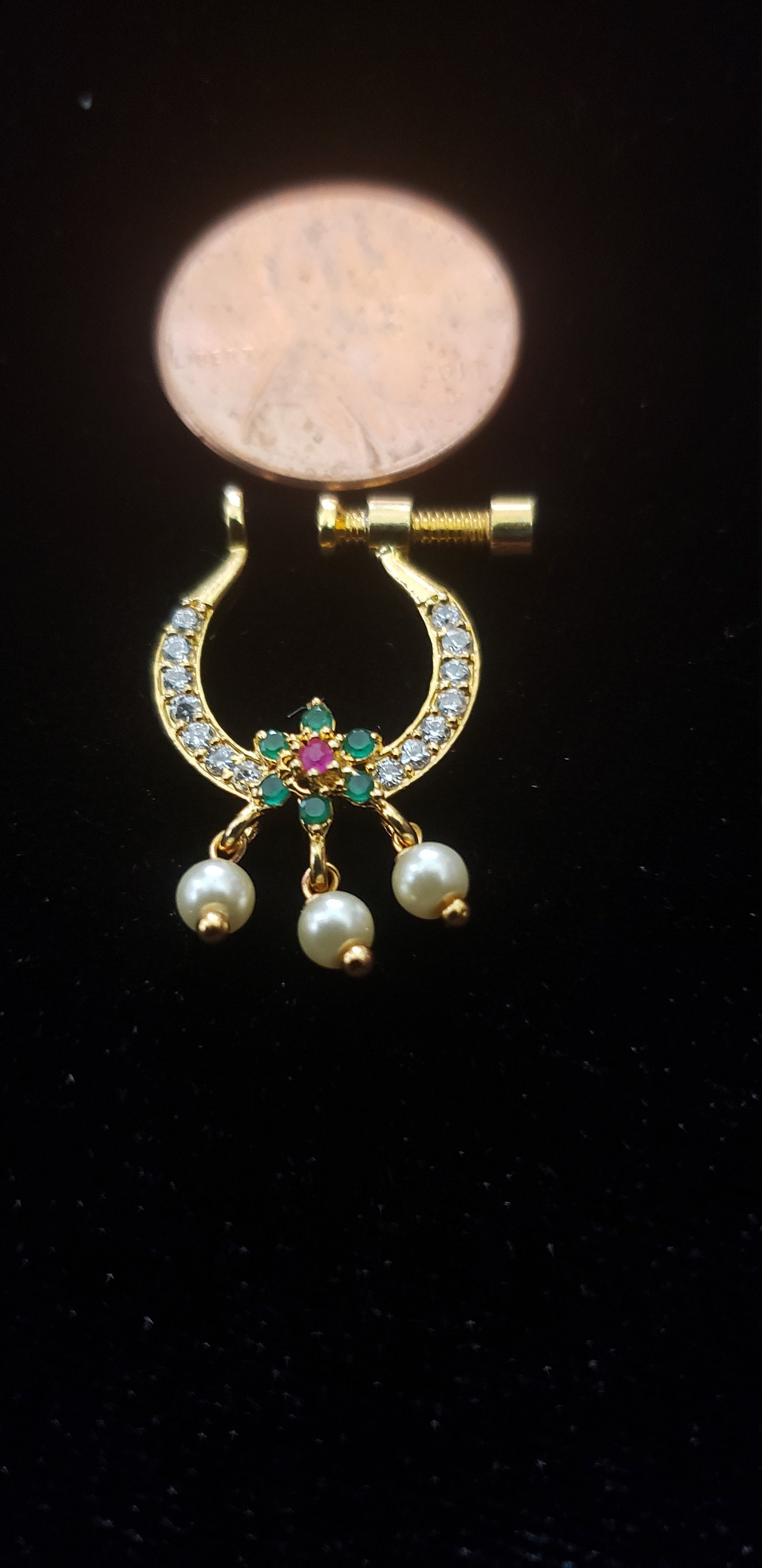 Left Nose Ring Indian Nath Nose Stud Clip On Pressing Nose Etsy